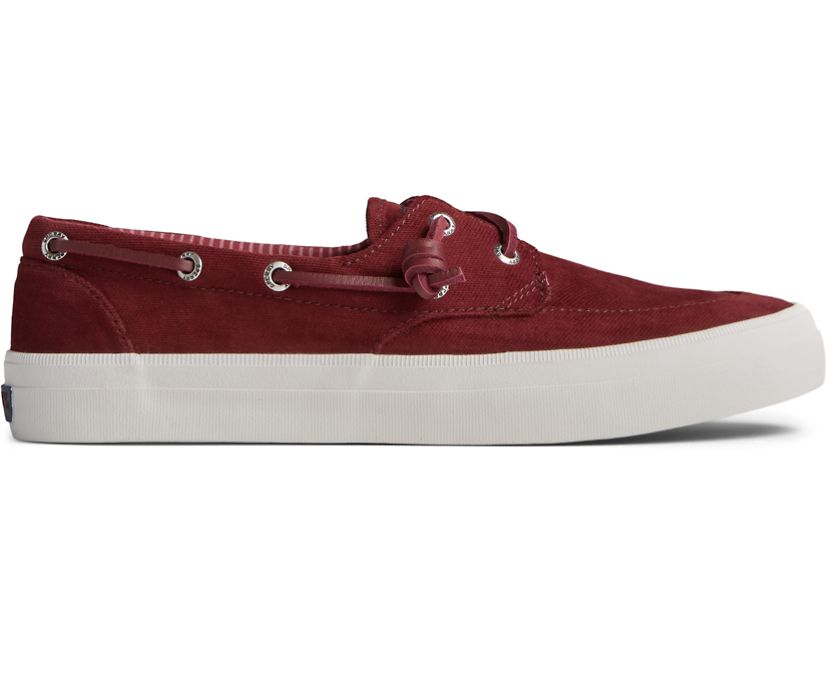 Sperry Crest Boat Brushed Canvas Sneakers - Women's Sneakers - Claret [VW2817596] Sperry Top Sider I